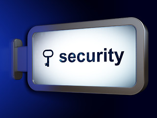 Image showing Safety concept: Security and Key on billboard background