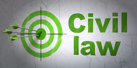 Image showing Law concept: target and Civil Law on wall background