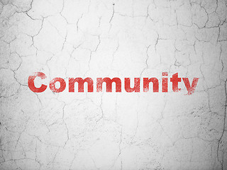 Image showing Social media concept: Community on wall background