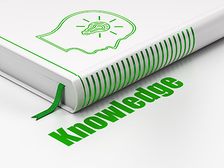 Image showing Education concept: book Head With Lightbulb, Knowledge on white background