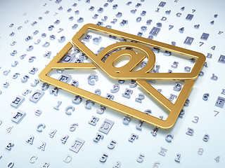 Image showing Finance concept: Golden Email on digital background