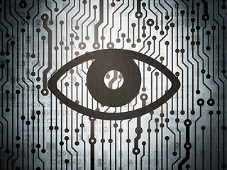 Image showing Privacy concept: circuit board with Eye