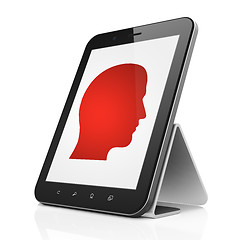 Image showing Finance concept: Head on tablet pc computer