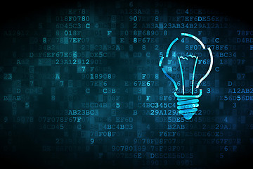 Image showing Business concept: Light Bulb on digital background