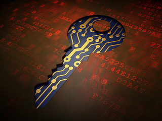 Image showing Security concept: Key on digital screen background