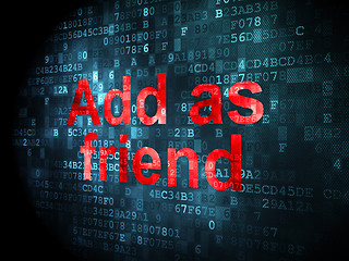 Image showing Social media concept: Add as Friend on digital background