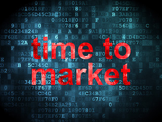 Image showing Time concept: Time to Market on digital background