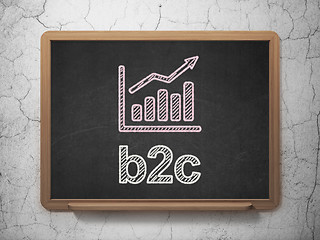 Image showing Business concept: Growth Graph and B2c on chalkboard background
