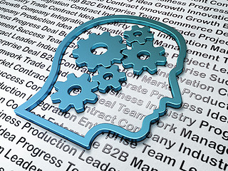 Image showing Marketing concept:  Head With Gears on Business background