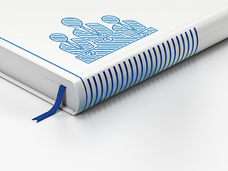 Image showing Advertising concept: closed book, Business Team on white background