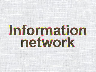 Image showing Data concept: Information Network on fabric texture background