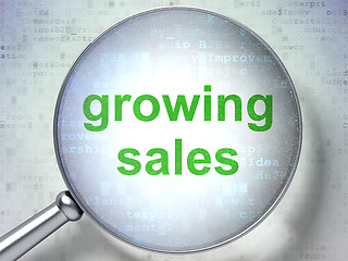 Image showing Business concept: Growing Sales with optical glass