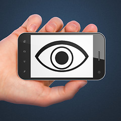 Image showing Safety concept: Eye on smartphone