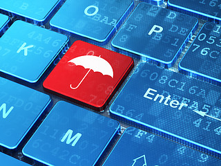 Image showing Security concept: Umbrella on computer keyboard background