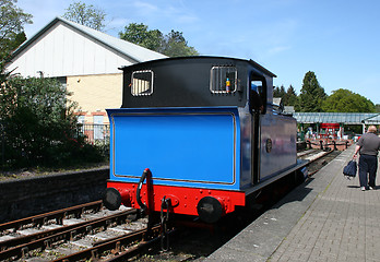 Image showing blue steam locomotive