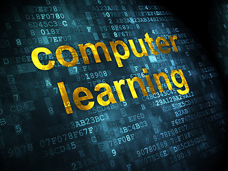 Image showing Education concept: Computer Learning on digital background