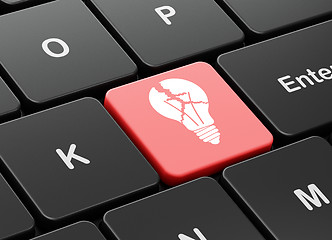 Image showing Finance concept: Light Bulb on computer keyboard background