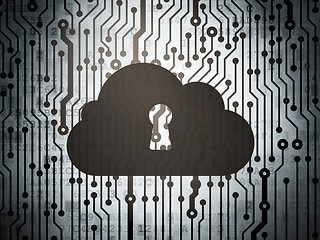 Image showing Cloud technology concept: circuit board with Cloud With Keyhole