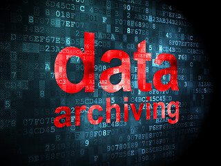 Image showing Information concept: Data Archiving on digital background