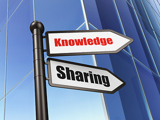 Image showing Education concept: sign Knowledge Sharing on Building background