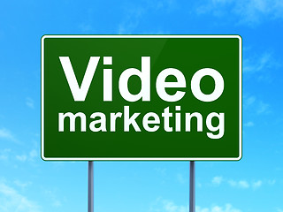 Image showing Finance concept: Video Marketing on road sign background