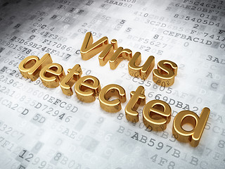 Image showing Privacy concept: Golden Virus Detected on digital background