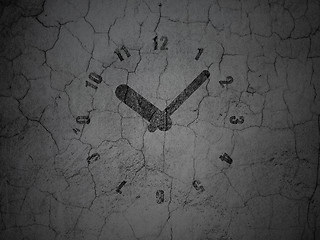 Image showing Time concept: Clock on grunge wall background