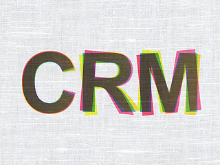 Image showing Finance concept: CRM on fabric texture background