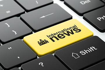 Image showing News concept: Business Team and International News on computer keyboard background