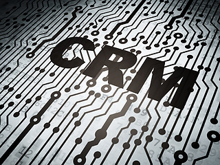 Image showing Finance concept: circuit board with CRM