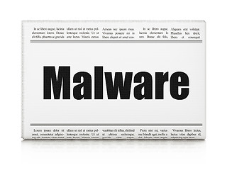 Image showing Security concept: newspaper headline Malware