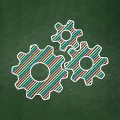 Image showing Web development concept: Gears on chalkboard background