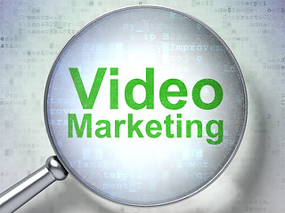 Image showing Finance concept: Video Marketing with optical glass