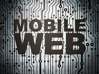 Image showing Web development concept: circuit board with Mobile Web