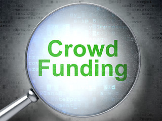 Image showing Finance concept: Crowd Funding with optical glass