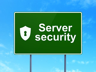 Image showing Safety concept: Server Security and Shield With Keyhole
