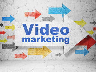 Image showing Business concept: arrow with Video Marketing on grunge wall background