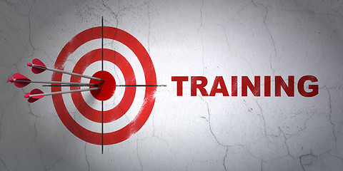 Image showing Education concept: target and Training on wall background