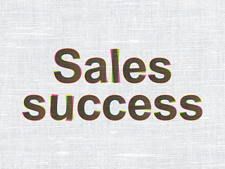 Image showing Advertising concept: Sales Success on fabric texture background