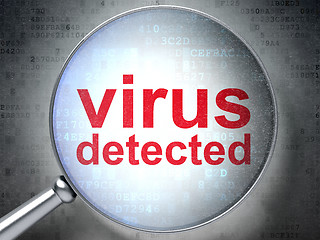 Image showing Safety concept: Virus Detected with optical glass