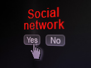 Image showing Social media concept: Social Network on digital computer screen