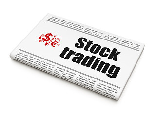 Image showing Business concept: newspaper with Stock Trading and Finance Symbol