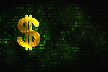 Image showing Currency concept: Dollar on digital background