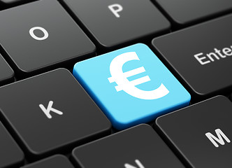 Image showing Currency concept: Euro on computer keyboard background