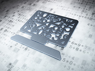 Image showing Education concept: Silver Computer Pc on digital background