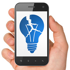 Image showing Business concept: Light Bulb on smartphone