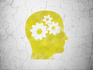 Image showing Business concept: Head With Gears on wall background