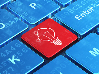 Image showing Finance concept: Light Bulb on computer keyboard background