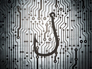 Image showing Protection concept: circuit board with Fishing Hook
