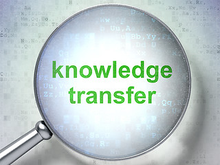 Image showing Education concept: Knowledge Transfer with optical glass